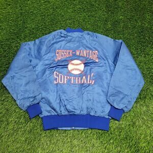 Vintage 90s Sussex-Wantage Jacket M 23x24 Blue Softball Baggy Boxy